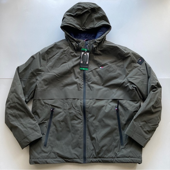 Tommy Hilfiger Mens Performance Hooded Jacket XL Olive NWT - Picture 4 of 15